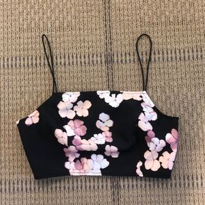 Floral Spaghetti Strap Crop Top